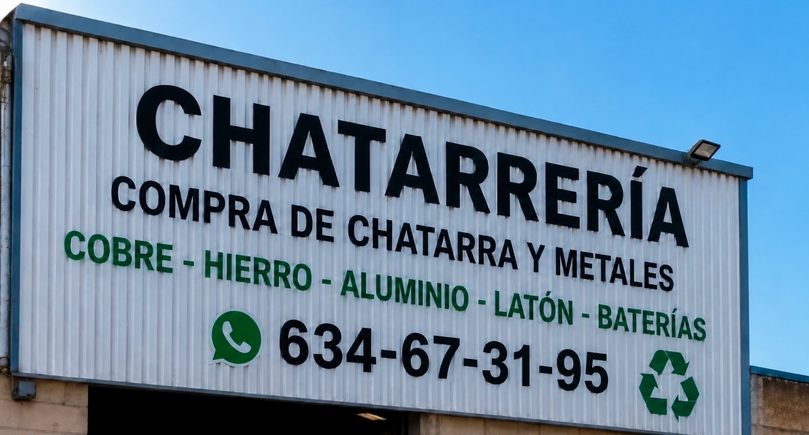 Cartel de Chatarrería y Recuperaciones Romero e Hijos en Usera, Madrid